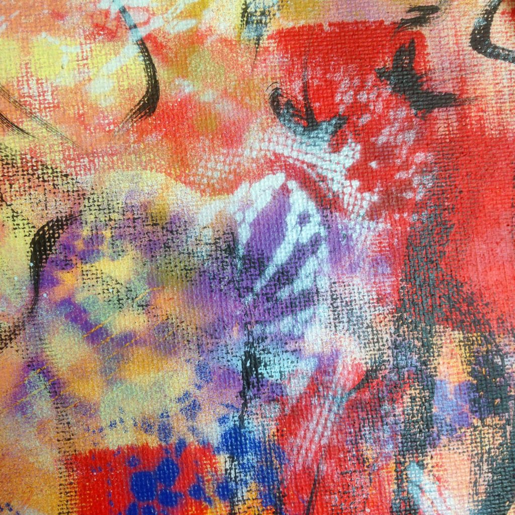 Work in progress: 'Dots 26' abstract painting by Nicki MacRae