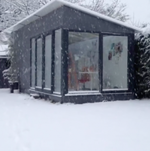 Nicki MacRae's Art Studio in the January Snow