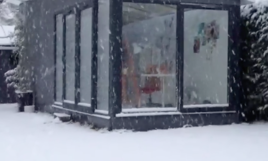 Nicki MacRae's Art Studio in the January Snow
