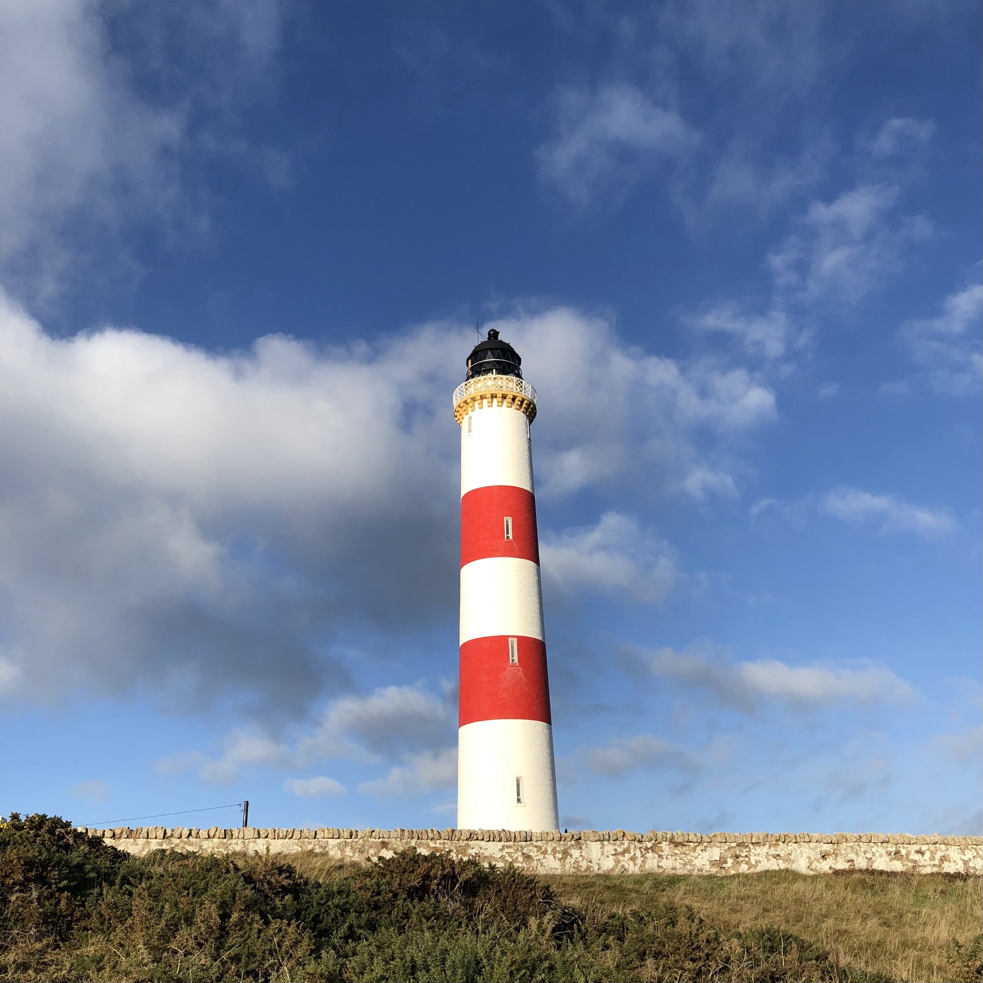 Red and white striped lighthouse