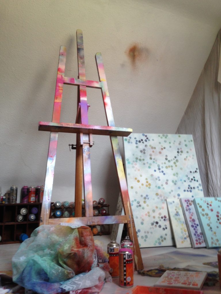 Nicki MacRae - Art Studio: 'Dots' paintings in progress