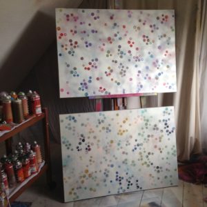 Nicki MacRae - Art Studio: 'Dots' paintings in progress