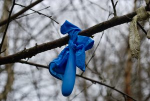 Plastic glove at the Clootie Well