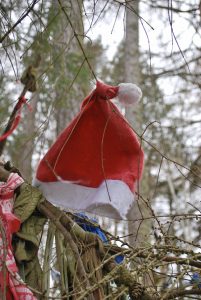 Santa hat at the Clootie Well