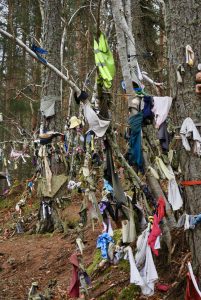 Rags and garments at the Clootie Well